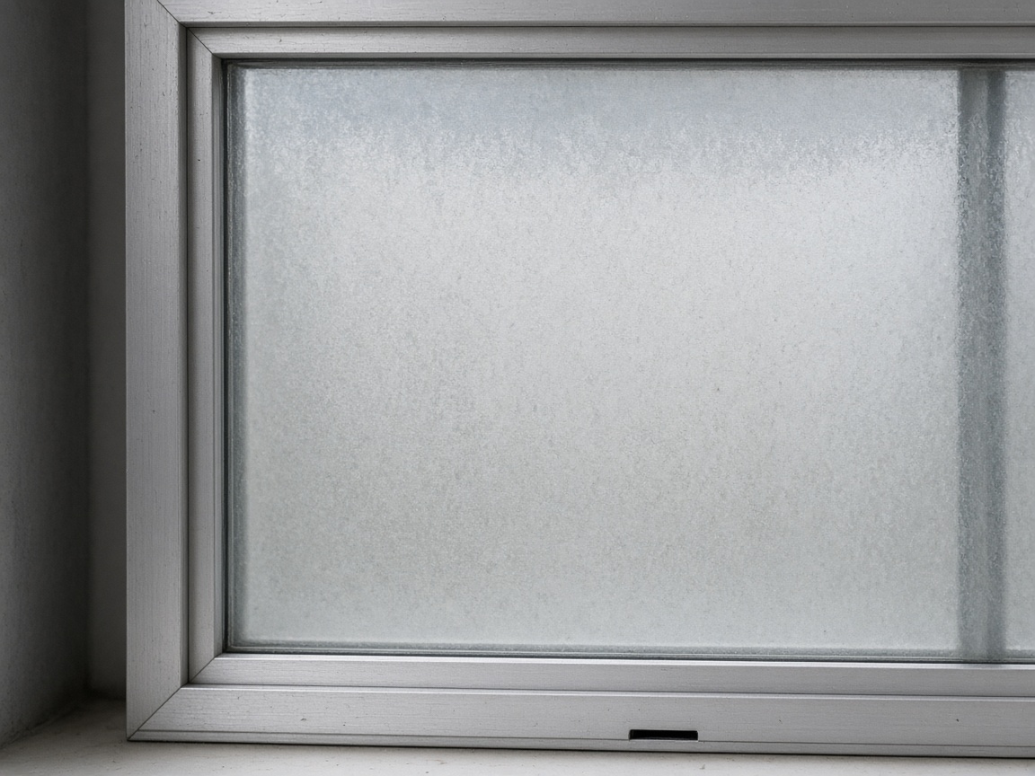 Fogged double-glazed window with condensation between the panes